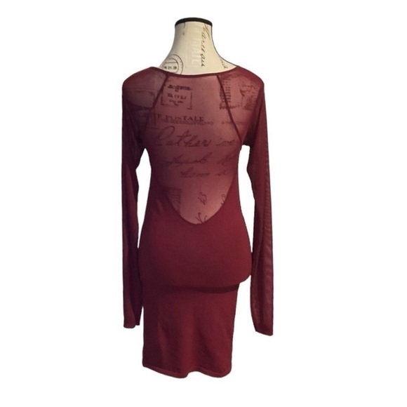 Free People Bodycon Burgundy Cocktail Party Midi Dress Size Medium NWT - Picture 2 of 7